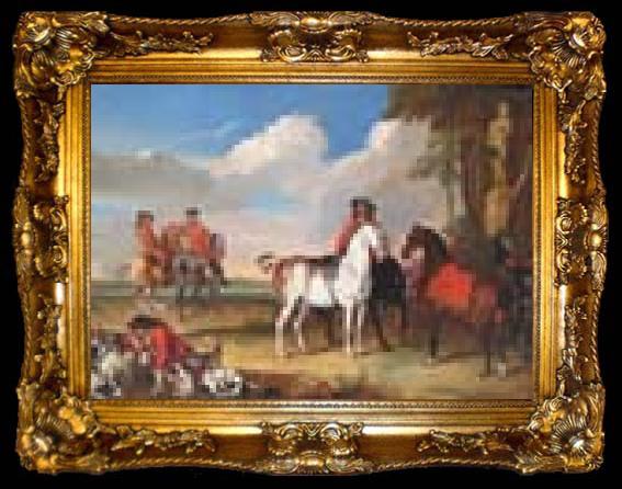 framed  unknow artist Horses and Hunter, ta009-2